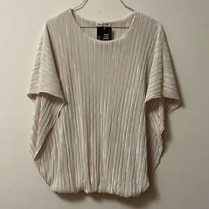 BHB pleated blouse over full inside T shirt type layer. dressy styling size m
